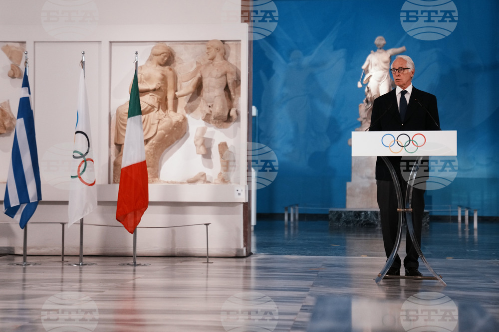 Greece Olympics Milan Cortina Flame Lighting