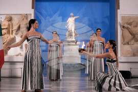 Greece Olympics Milan Cortina Flame Lighting