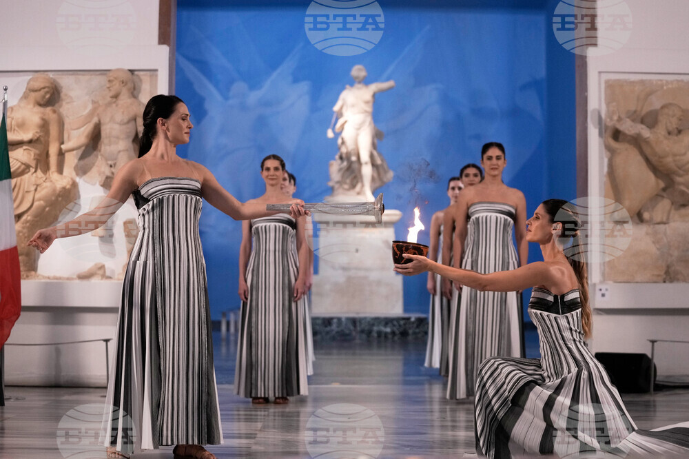 Greece Olympics Milan Cortina Flame Lighting