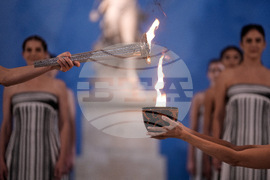 Greece Olympics Milan Cortina Flame Lighting
