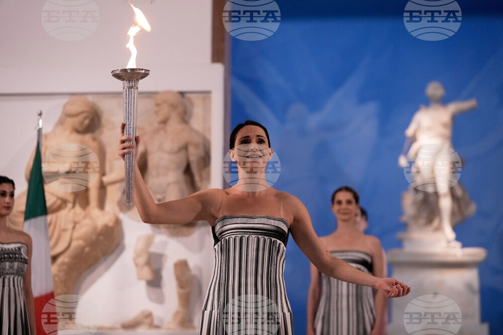 Greece Olympics Milan Cortina Flame Lighting