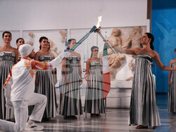 Greece Olympics Milan Cortina Flame Lighting