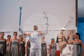 Greece Olympics Milan Cortina Flame Lighting