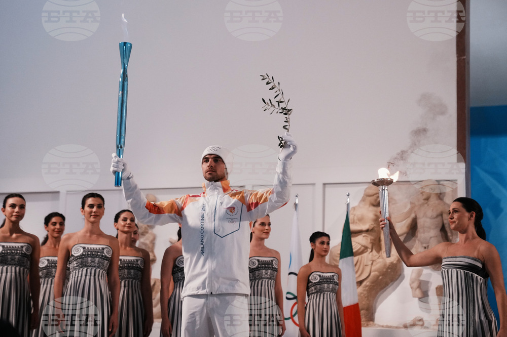 Greece Olympics Milan Cortina Flame Lighting