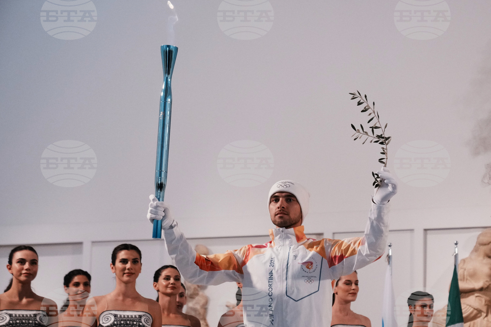 Greece Olympics Milan Cortina Flame Lighting