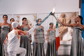 Greece Olympics Milan Cortina Flame Lighting