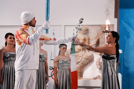 Greece Olympics Milan Cortina Flame Lighting