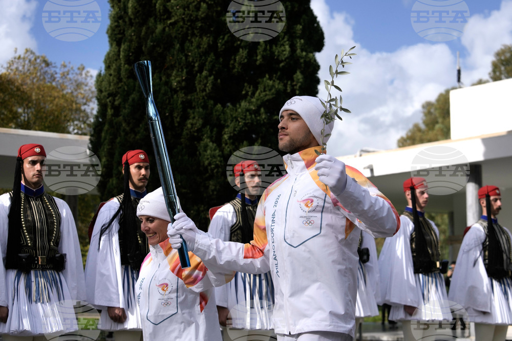 Greece Olympics Milan Cortina Flame Lighting
