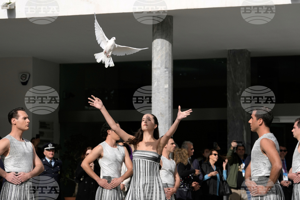 Greece Olympics Milan Cortina Flame Lighting