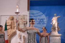 Greece Olympics Milan Cortina Flame Lighting