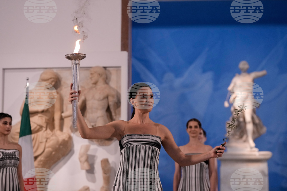 Greece Olympics Milan Cortina Flame Lighting