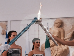 Greece Olympics Milan Cortina Flame Lighting