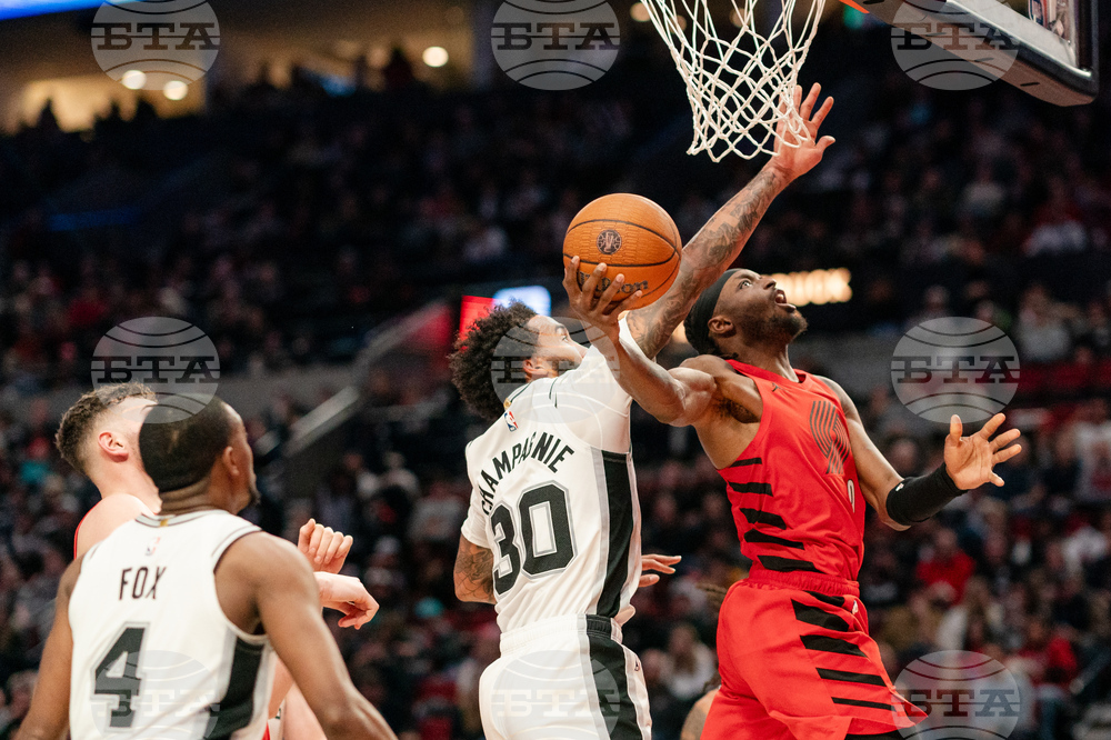 Spurs Trail Blazers Basketball