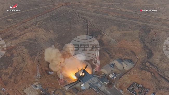 При изстрелването на космическия кораб "Союз" за нанесени повреди на стартовата площадка на космодрума "Байконур"