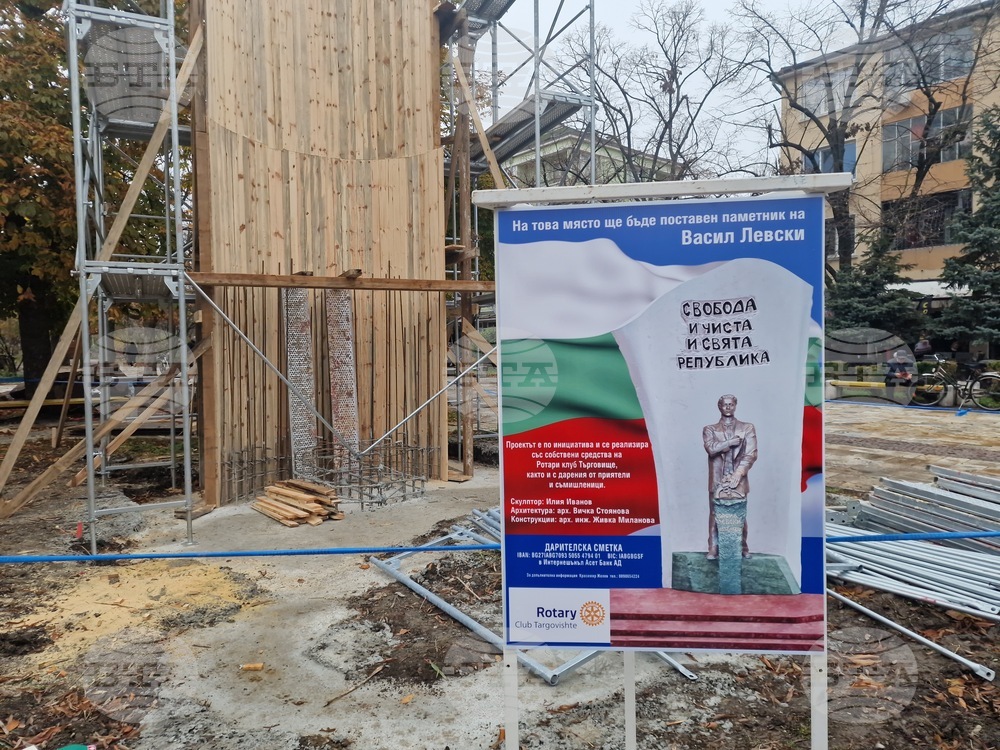 Търговище - паметник на Васил Левски - начало на изграждането