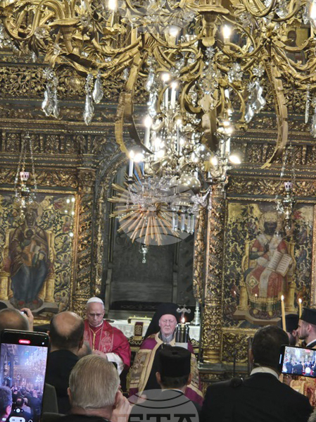 Турция - Истанбул - Папа Лъв XIV и Вселенски патриарх Вартоломей - литургия