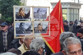 Скопие - пенсионери - протест