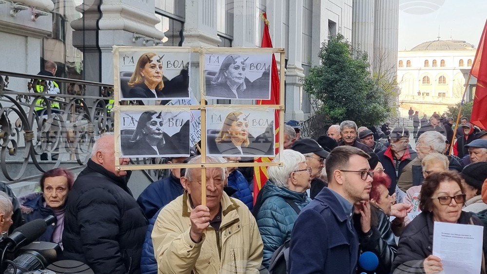 Скопие - пенсионери - протест