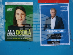 Румъния - предстоящи избори за кмет на Букурещ - плакати