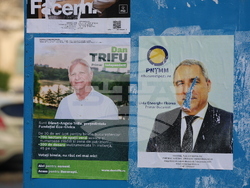 Румъния - предстоящи избори за кмет на Букурещ - плакати