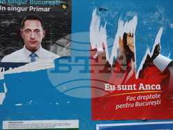 Румъния - предстоящи избори за кмет на Букурещ - плакати