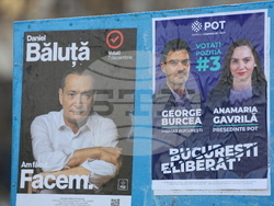 Румъния - предстоящи избори за кмет на Букурещ - плакати