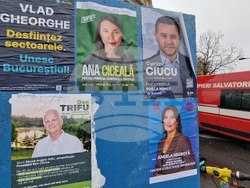 Румъния - предизборни плакати за кмет на Букурещ