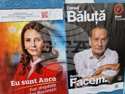 Румъния - предизборни плакати за кмет на Букурещ