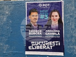 Румъния - предизборни плакати за кмет на Букурещ