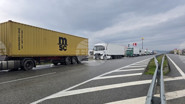 Временно е преустановено пропускането на товарни автомобили на граничен пункт „Промахон“, съобщиха от "Гранична полиция"