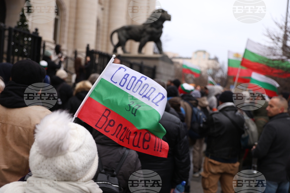 Привърженици на "Величие" протестират пред Съдебната палата в София в защита на задържаните по делото "Исторически парк"