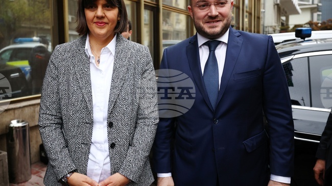 Главният европейски прокурор Лаура Кьовеши посрещна министър Георгиев при откриването на самостоятелен офис на европрокуратурата у нас