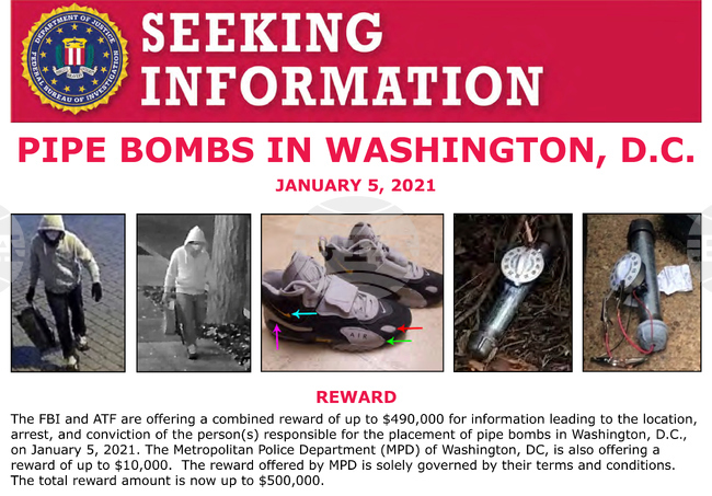 Американските власти арестуваха заподозрян за поставянето на бомби във Вашингтон в навечерието на щурма на Капитолия преди почти пет години