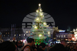 Русе - коледна елха - празнични светлини