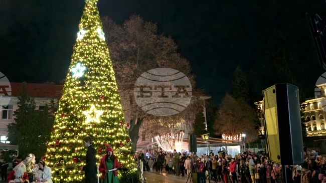Коледната елха в центъра на Гоце Делчев бе тържествено осветена