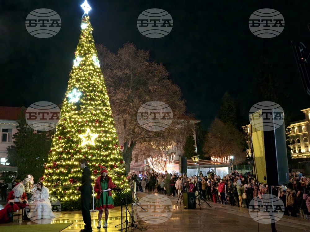 Коледната елха в центъра на Гоце Делчев бе тържествено осветена