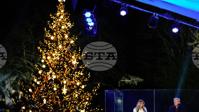 Първата дама на САЩ запали светлините на коледното дърво край Белия дом