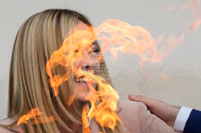 APTOPIX Italy Olympics Milan Cortina Flame