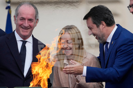 Italy Olympics Milan Cortina Flame