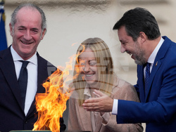 Italy Olympics Milan Cortina Flame