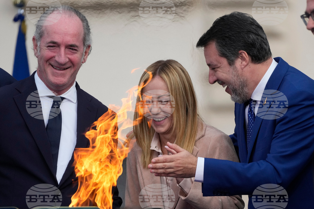 Italy Olympics Milan Cortina Flame