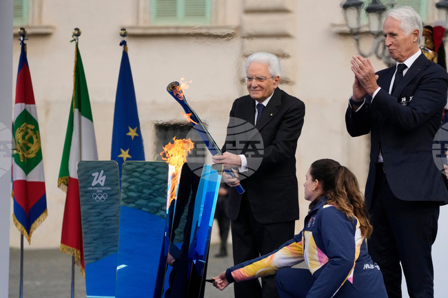 APTOPIX taly Olympics Milan Cortina Flame