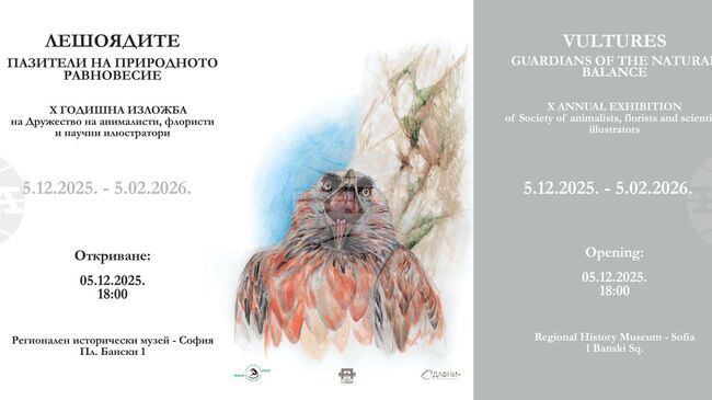 Регионалният исторически музей – София представя новата изложба „Лешоядите – пазители на природното равновесие“