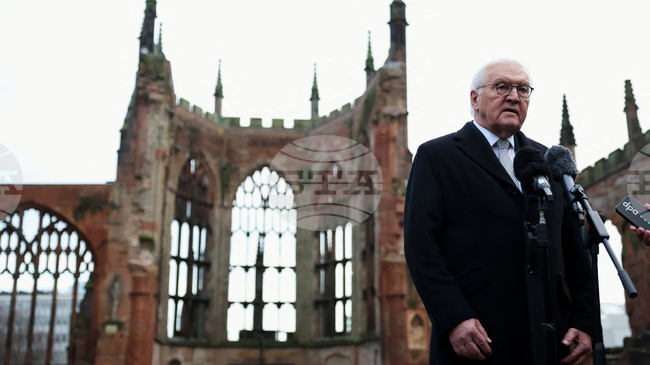 Германският президент посети английска катедрала, бомбардирана през Втората световна война