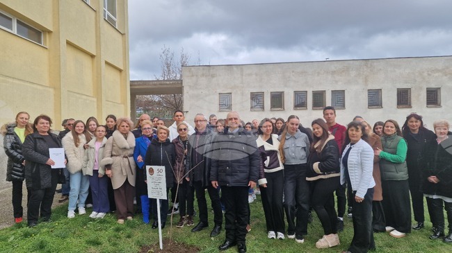 Дърво на поколенията засадиха първите випускници на Гимназията по химични и биотехнологии в Разград по повод 50-годишния ѝ юбилей