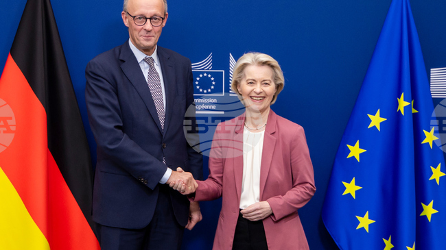 Фон дер Лайен и Мерц заявиха, че са провели "конструктивни" разговори с белгийския премиер Де Вевер за замразените руски активи 