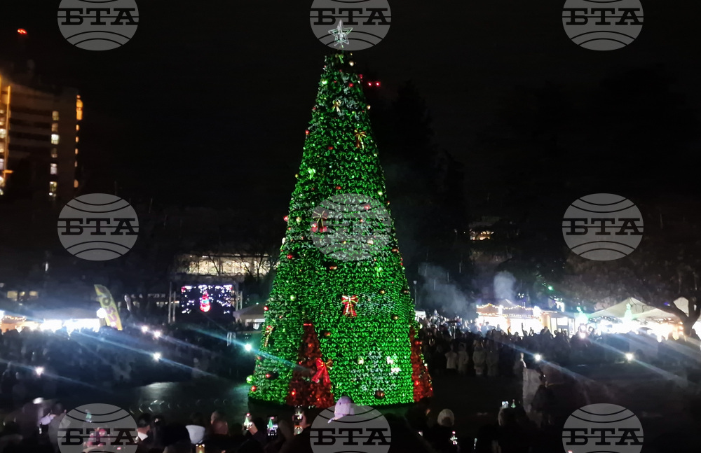 Пазарджик - коледна елха - празнични светлини