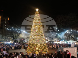 Пазарджик - коледна елха - празнични светлини