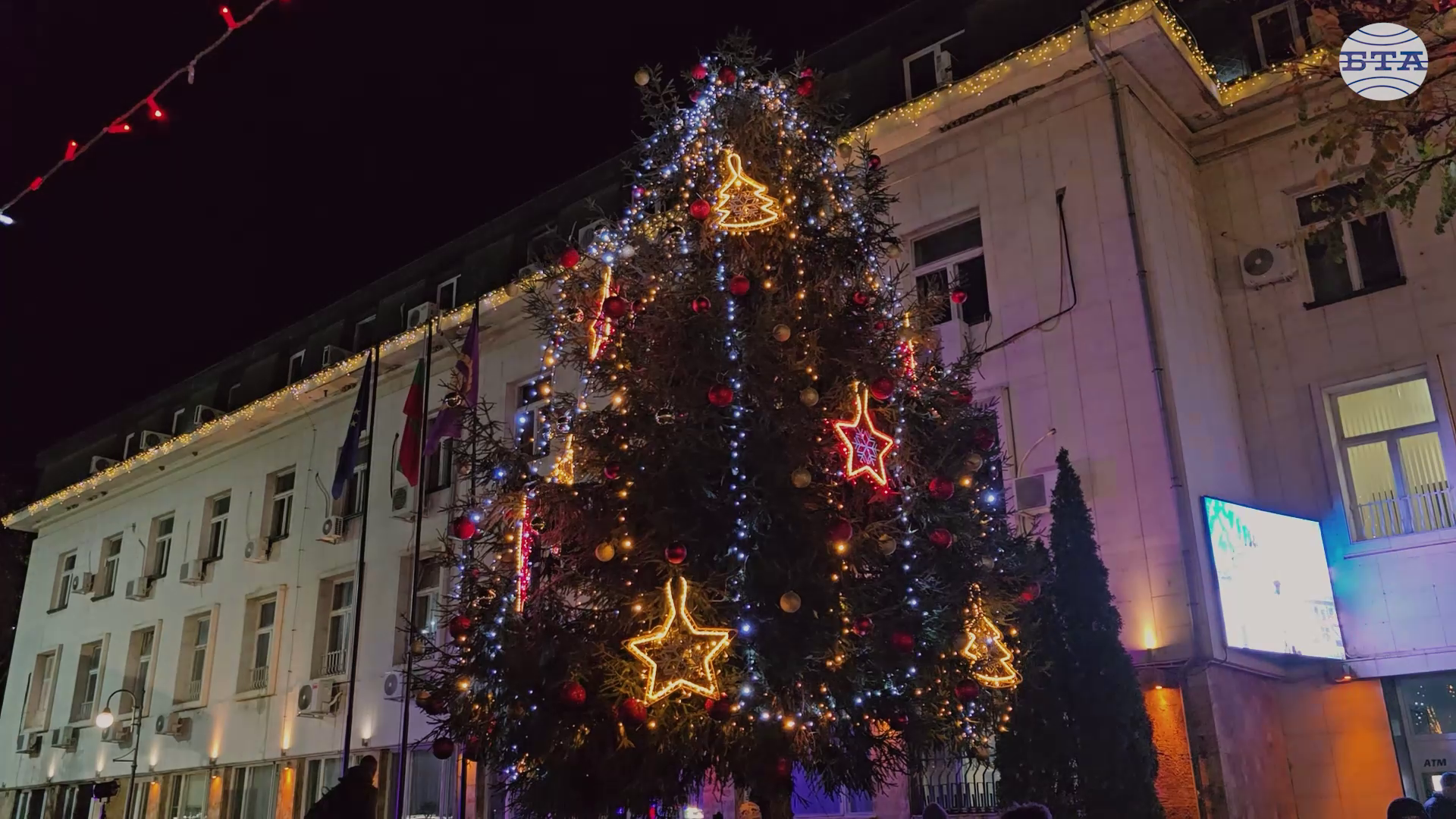 Естествена коледна елха грейна в Ловеч