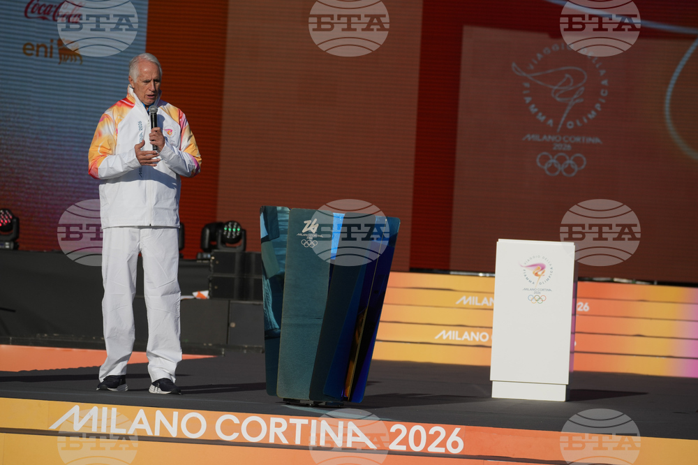 Italy Olympics Milan Cortina Flame